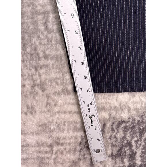 Original Fibres Pants 34 x 30 Mens Blue Pinstripe Linen Straight Leg - Picture 5 of 7